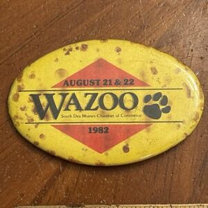 Wazoo South Des Moines Iowa 1982 Vintage Pinback Button Pin Oval
